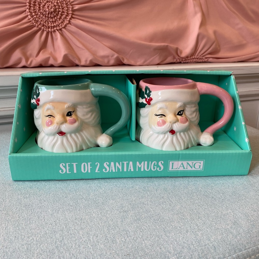 Lang Pastel Christmas Santa Mugs (set of 2)